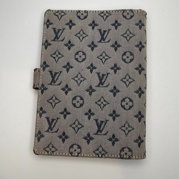 Louis Vuitton Vintage Mini Lin PM Passport Agenda Cover - Navy - Preowned - Picture 2 of 11